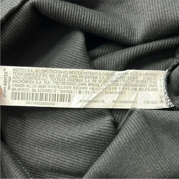 NWT Zara Black Midi Ribbed Dress - Picture 3 of 7